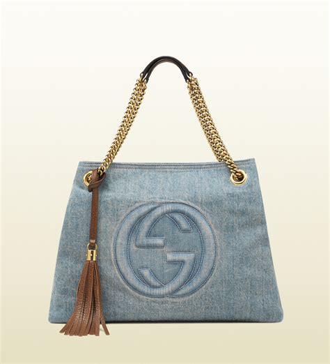 gucci soho blue denim shoulder bag|farfetch gucci shoulder bags.